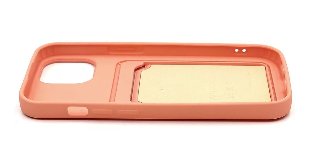 Haffner PT-6852 Apple iPhone 15 Card Case pink szilikon hátlap kártyatartóval