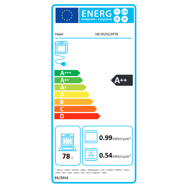 Haier H6 ID25G3HTX beépíthető inox sütő