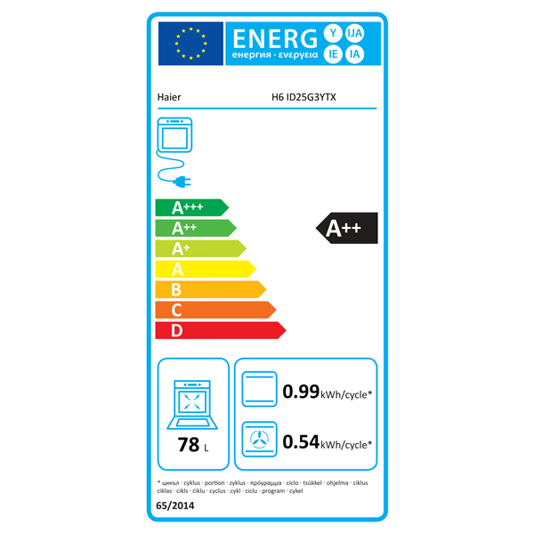 Haier H6 ID25G3YTX beépíthető inox sütő