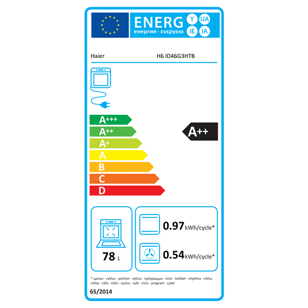 Haier H6 ID46G3HTB beépíthető fekete sütő
