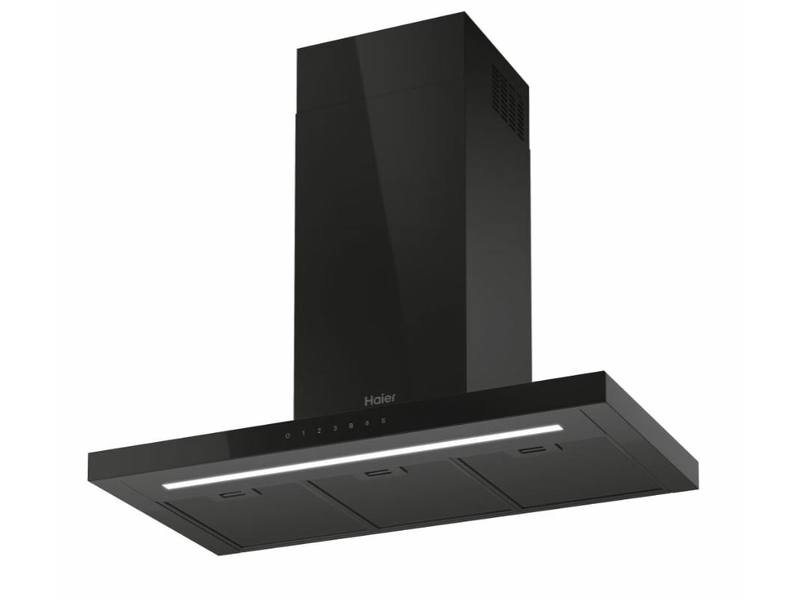 Haier HATS9CBS6BVOC fekete, szabadonálló, kürtős, méret:90 cm, zajszint:68 dB, páraelszívó