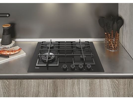 Haier HAVG5BF4S2B/1 fekete, beépíthető, gáz, főzőzóna: 4, beépíthető méret: 56cm, főzőlap