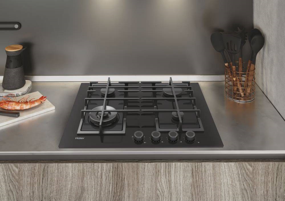Haier HAVG5BF4S2B/1 fekete, beépíthető, gáz, főzőzóna: 4, beépíthető méret: 56cm, főzőlap