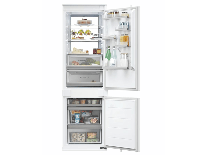 Haier HBW7518C alulfagyasztós, beépíthető, Hűtő:182L, Fagyasztó:86L, No frost hűtőszekrény