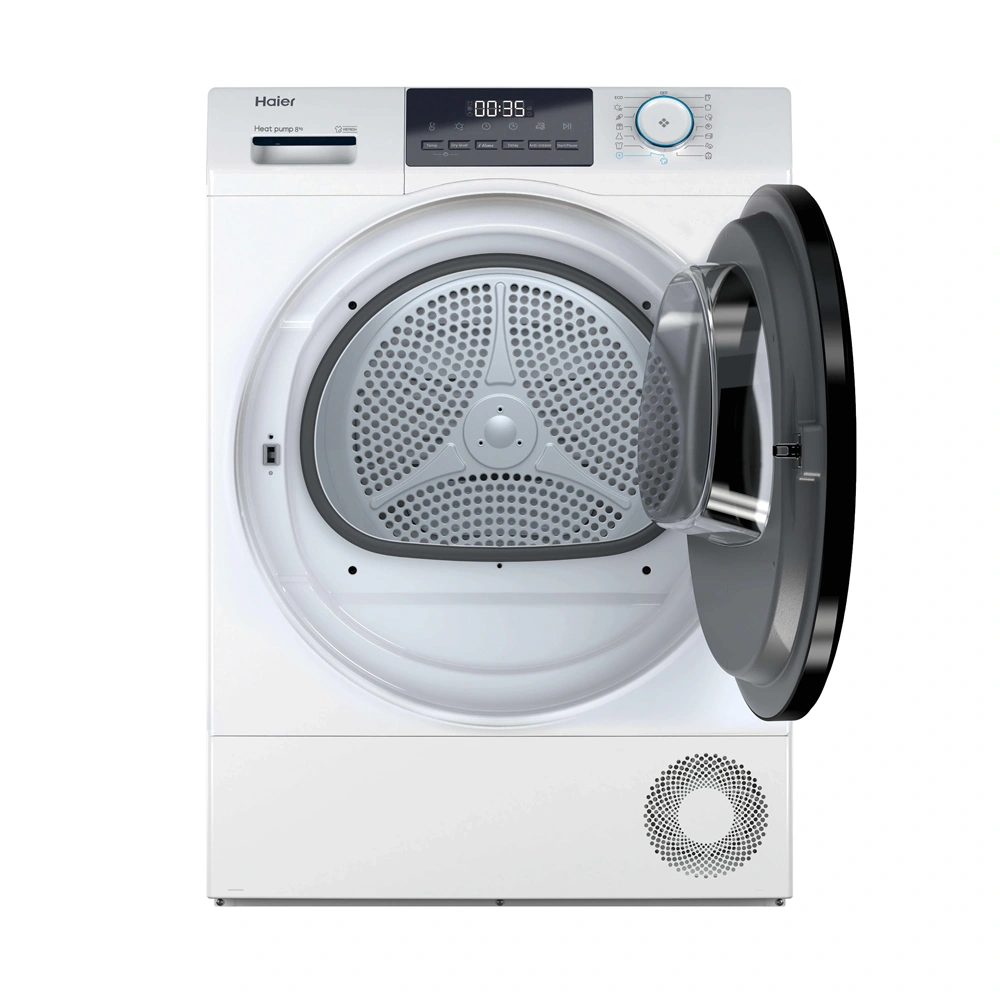 Haier HD80-E929E-S fehér-fekete, 8kg, hőszivattyús szárítógép (Újszerű)