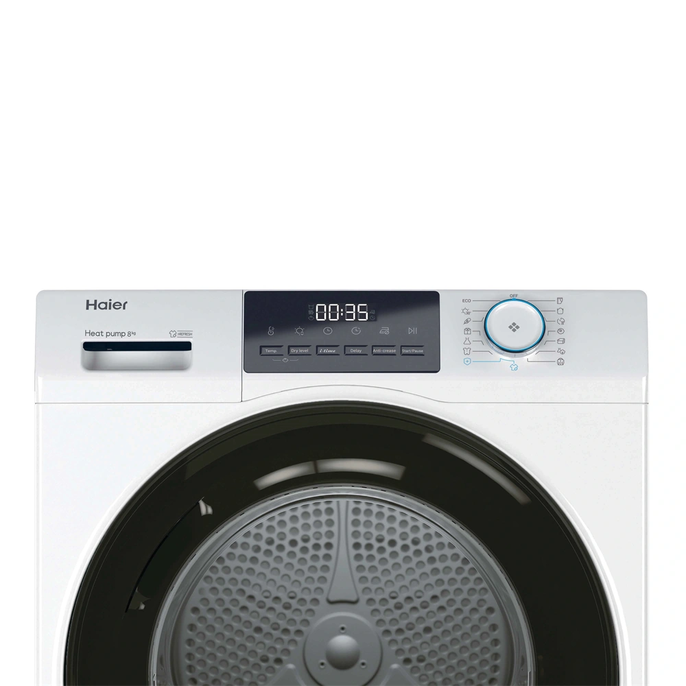 Haier HD80-E929E-S fehér-fekete, 8kg, hőszivattyús szárítógép (Újszerű)