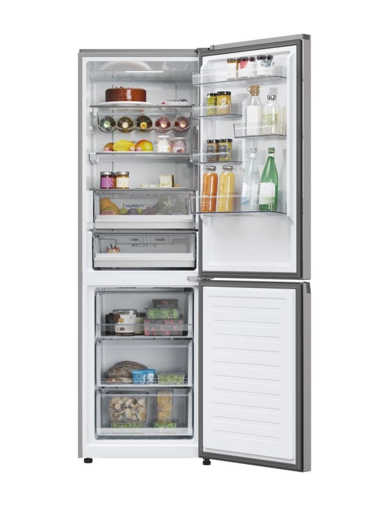 Haier HDPW5618CNPK inox, alulfagyasztós, Hűtő:235L, Fagyasztó:117L, hűtőszekrény