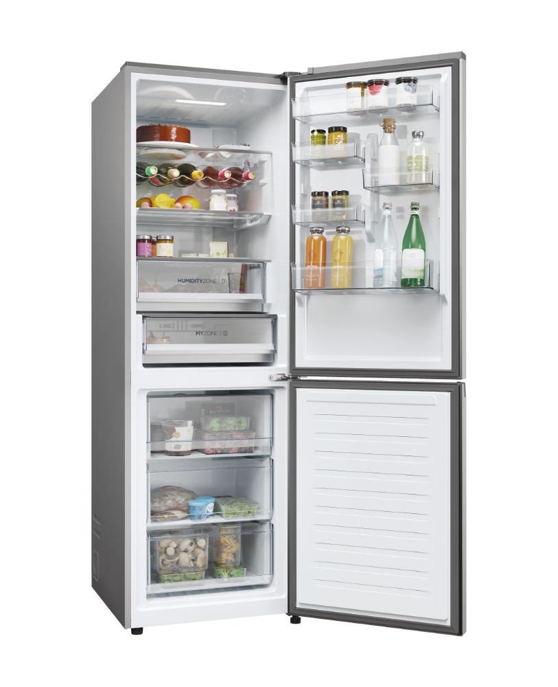 Haier HDPW5618CNPK inox, alulfagyasztós, Hűtő:235L, Fagyasztó:117L, hűtőszekrény