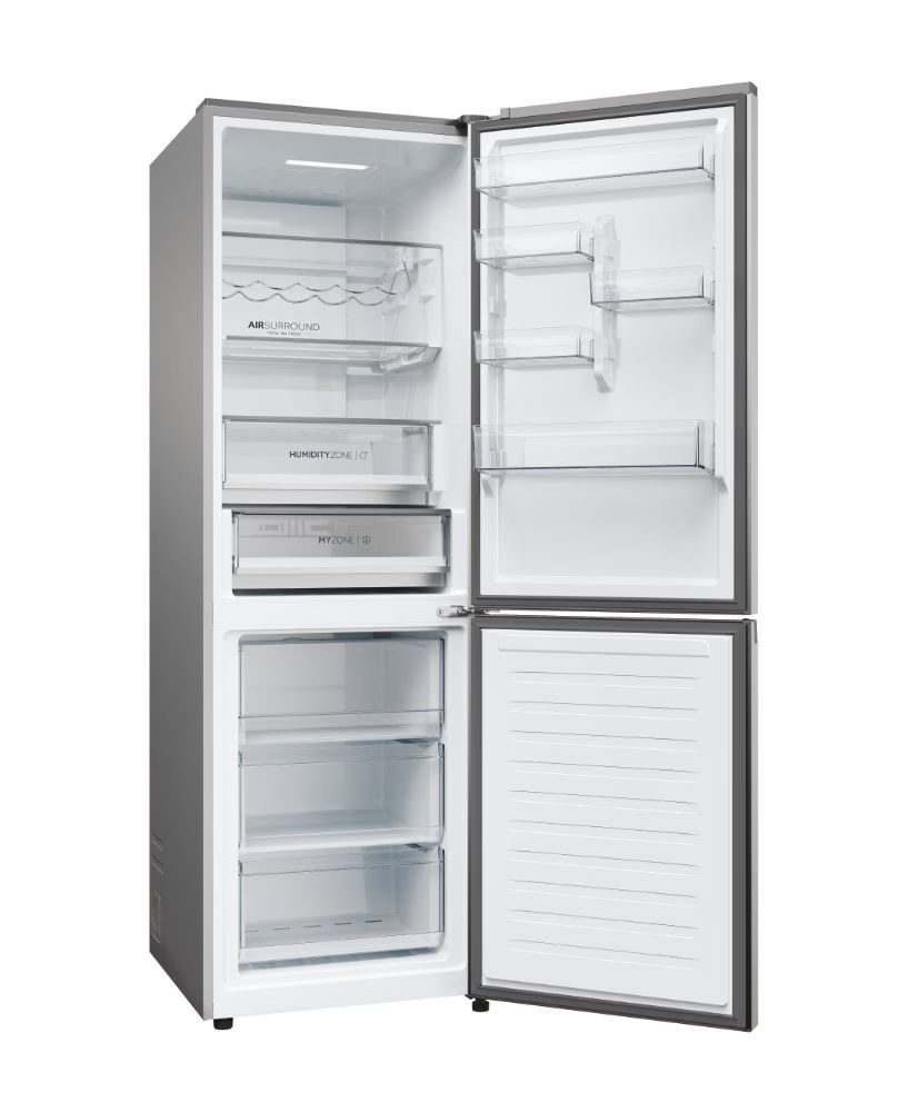 Haier HDPW5618CNPK inox, alulfagyasztós, Hűtő:235L, Fagyasztó:117L, hűtőszekrény