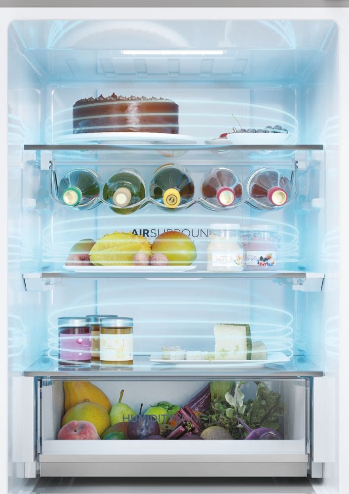 Haier HDPW5618CNPK inox, alulfagyasztós, Hűtő:235L, Fagyasztó:117L, hűtőszekrény