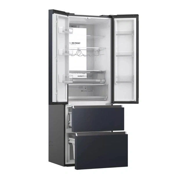 Haier HFW7720ENMB, négyajtós, alulfagyasztós, Hűtő:337L, Fagyasztó:140L, Total No frost hűtőszekrény