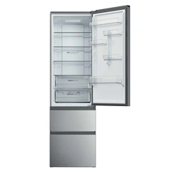 Haier HTR3620ENMG ezüst, alulfagyasztós, Hűtő:289L, Fagyasztó:125L, No frost hűtőszekrény