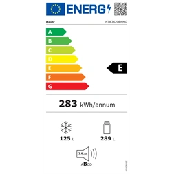 Haier HTR3620ENMG ezüst, alulfagyasztós, Hűtő:289L, Fagyasztó:125L, No frost hűtőszekrény
