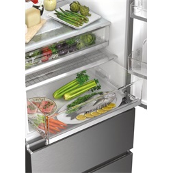 Haier HTW7720ENMP szürke, alulfagyasztós, Hűtő:343L, Fagyasztó:140L, No frost hűtőszekrény