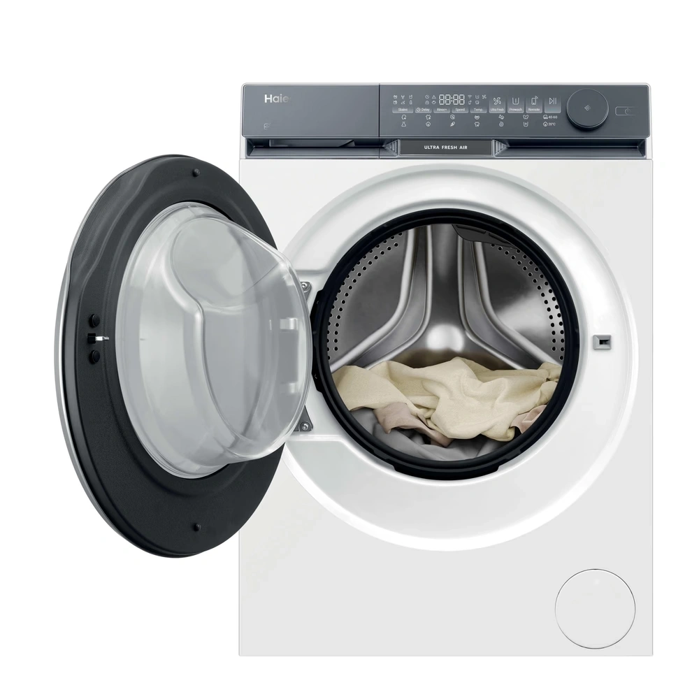 Haier HW80-B14387U1-S fehér, elöltöltős, max.: 1400 ford, 8kg, mosógép