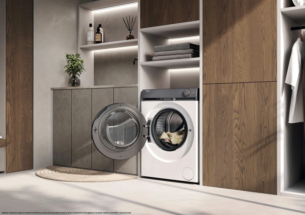 Haier HW80-B14387U1-S fehér, elöltöltős, max.: 1400 ford, 8kg, mosógép