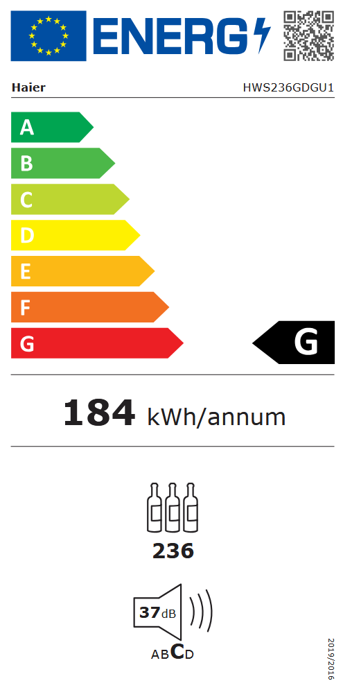 Haier HWS236GDGU1 fekete, Palack:236db, Direct Cool ingborhűtő