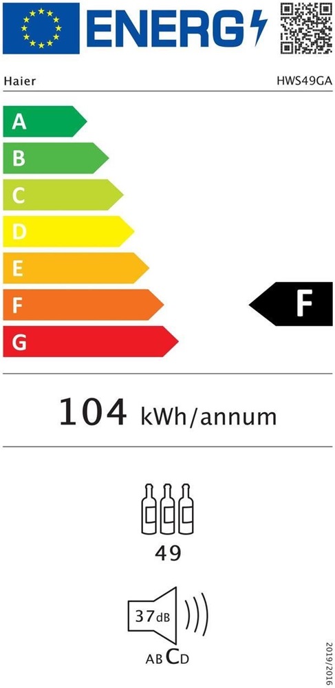 Haier HWS49GA fekete, Palack:49db, borhűtő