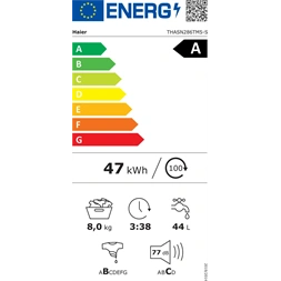 Haier THASN2856TM4-S  fehér, felültöltős, max.1200ford., 8 kg, mosógép