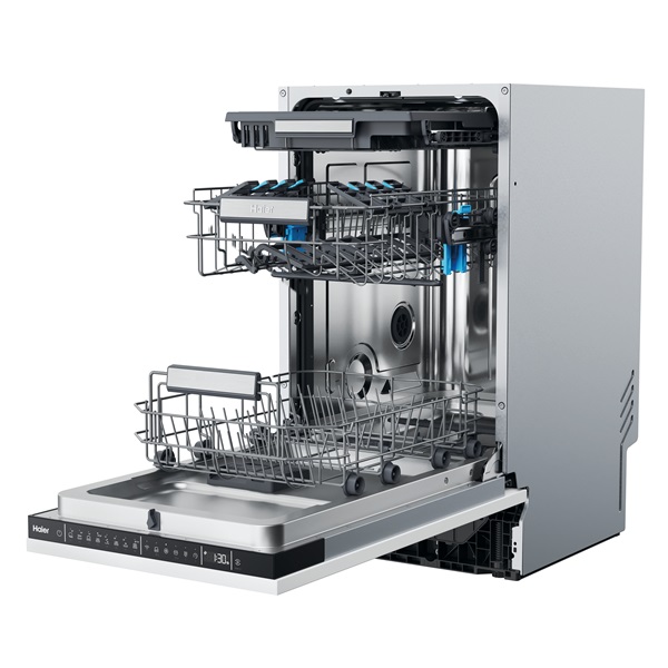 Haier XI1C1TB4LPCFB fekete, programok száma: 8, keskeny beépíthető, 11 terítékes mosogatógép 