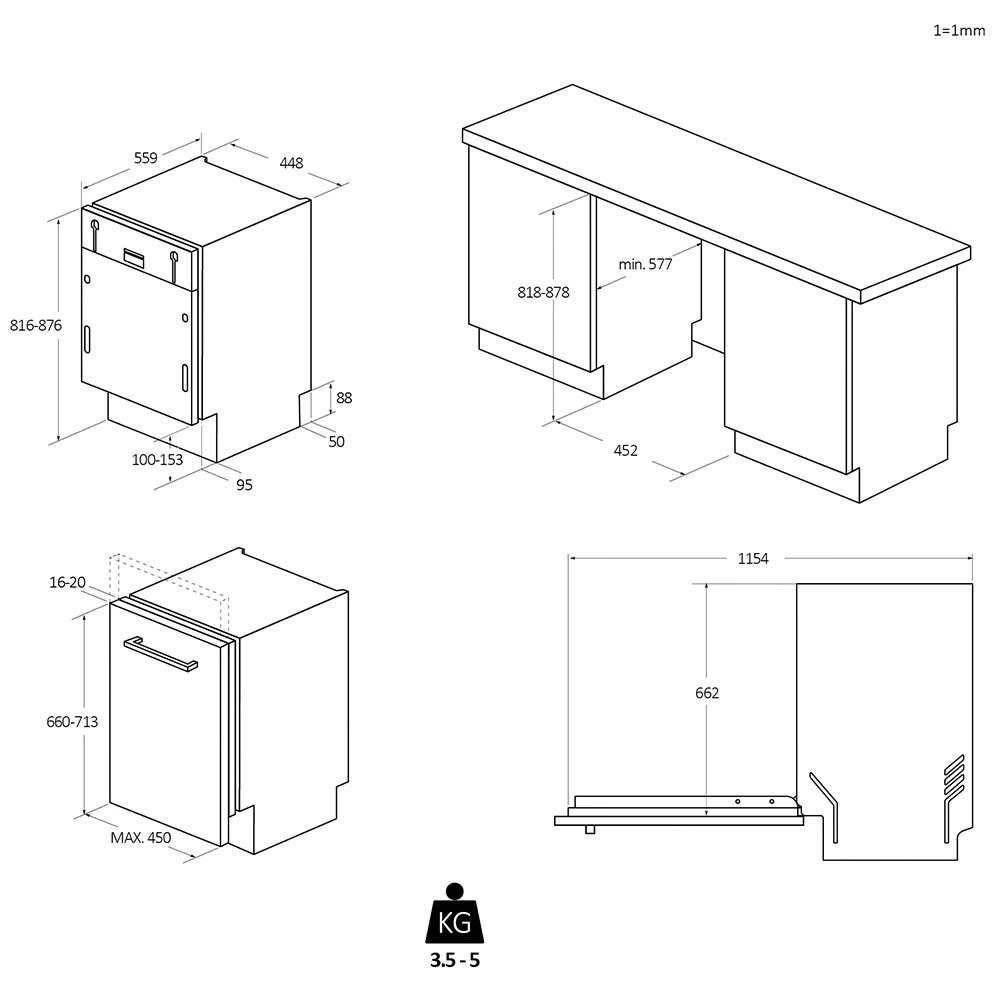 Haier XI1C3TB2FB programok száma: 8, keskeny beépíthető, 11 terítékes mosogatógép 