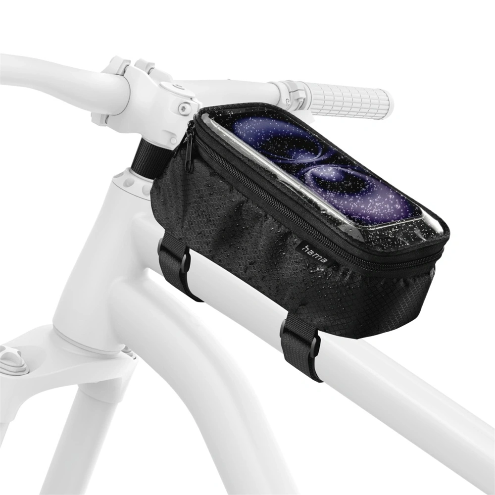 Hama 00121353 fekete kerékpáros táska telefontartóval