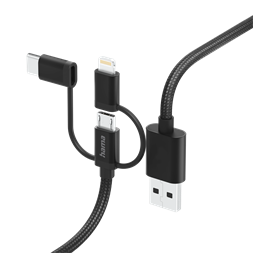 Hama 201536 FIC E3 3in1 micro USB / Type-C / Lightning 1,5m adatkábel