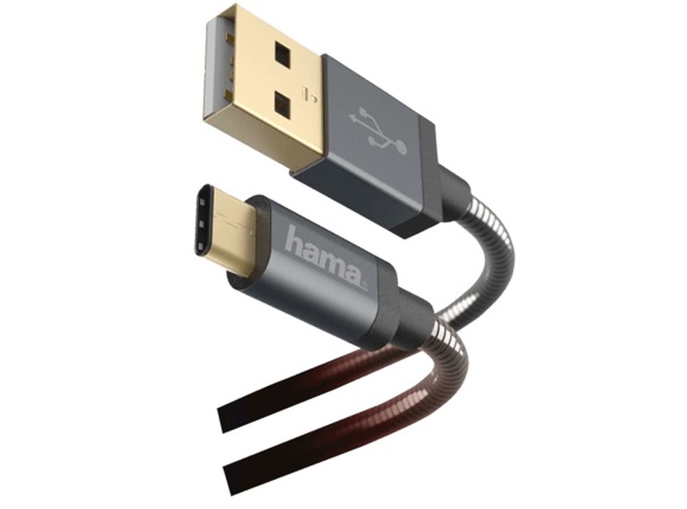 Hama "Elite" 173636 USB 2.0 Type-C- USB A fekete 1,5m adatkábel