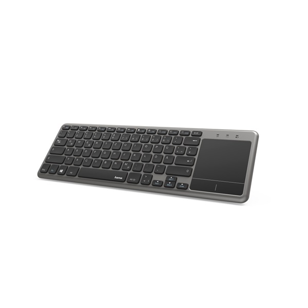 Hama 13182653 "KW-600T" HUN USB vezeték nélküli fekete billentyűzet (touchpad)