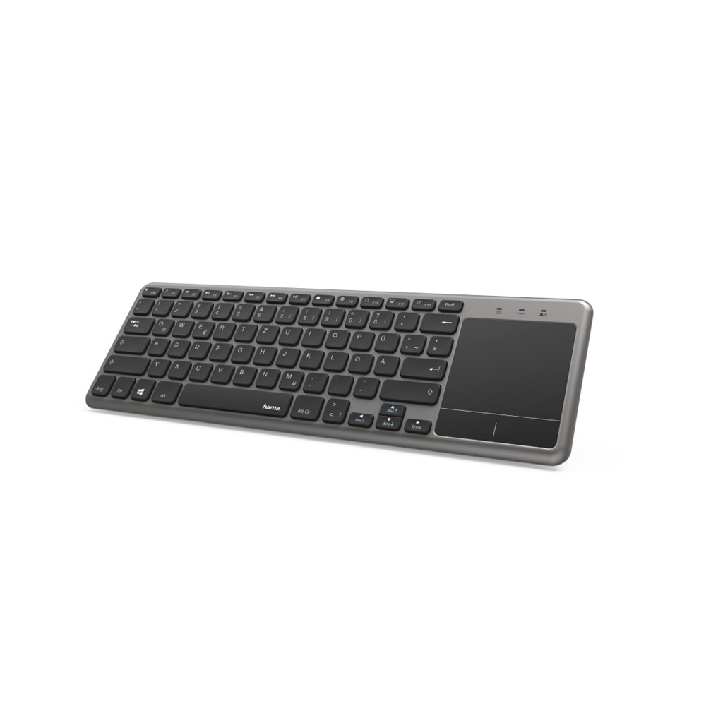 Hama 13182653 "KW-600T" HUN USB vezeték nélküli fekete billentyűzet (touchpad)