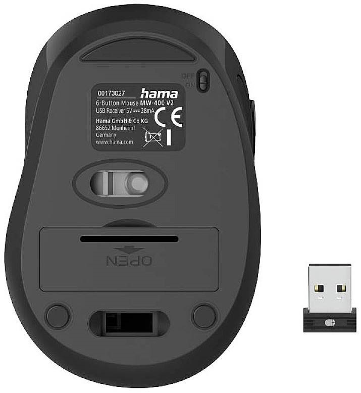 Hama 00173027 MW-400 V2 kék vezeték nélküli optikai egér