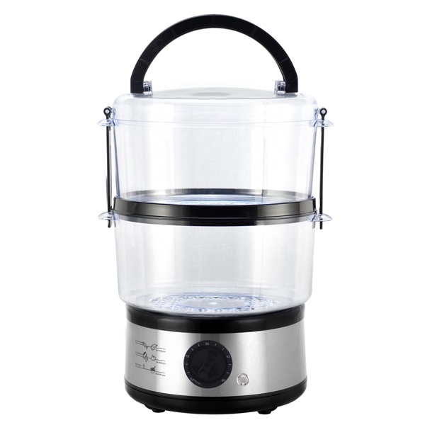 Hausberg HB-1350 400W rozsdamentes acélházas, 2 szintes 4,8L, gőzölési funkcióval, rizsfőzővel, ételfőző gép