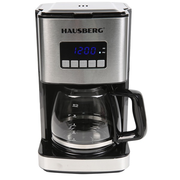 Hausberg HB-3755 1200W WiFi app vezérléssel, időzítővel, 1,8L üveg kancsóval elektromos kávéfőző