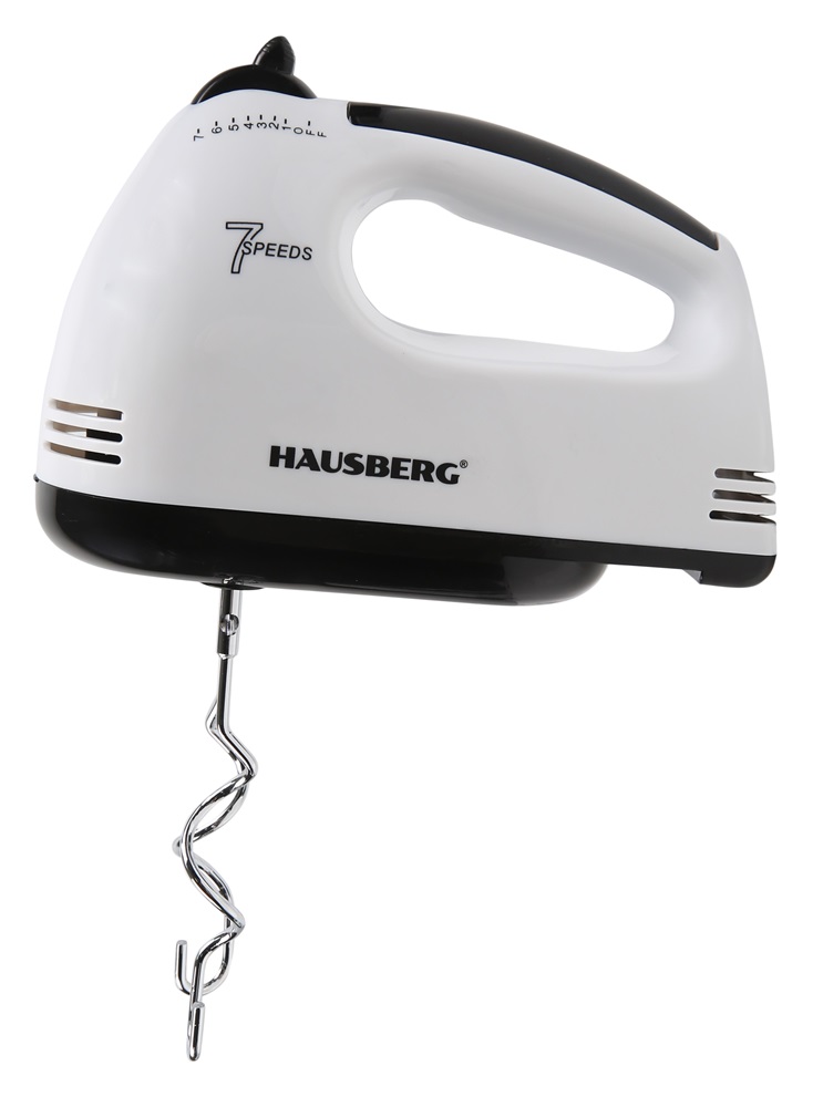 Hausberg HB-4112NG 250W-os fehér-fekete réz motorral, 7 sebességes kézimixer