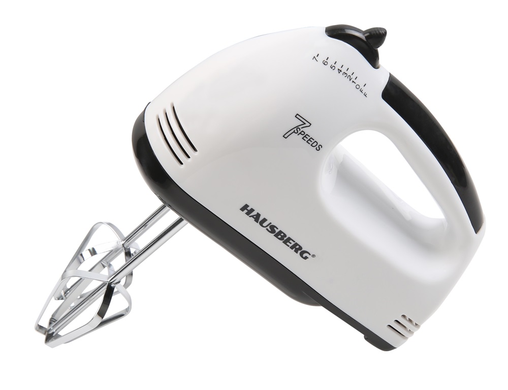 Hausberg HB-4112NG 250W-os fehér-fekete réz motorral, 7 sebességes kézimixer