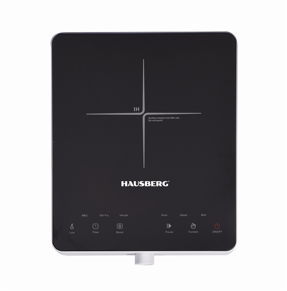Hausberg HB-1526AB 2000W fekete-fehér  elektromos egylapos indukciós főzőlap érintésvezérléssel