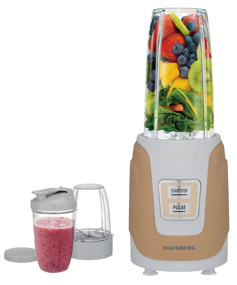 Hausberg HB-7675AU 1000W aranyszínű turmixgép, smoothie készítő 500/800/1000ml műanyag kancsóval, réz motorral