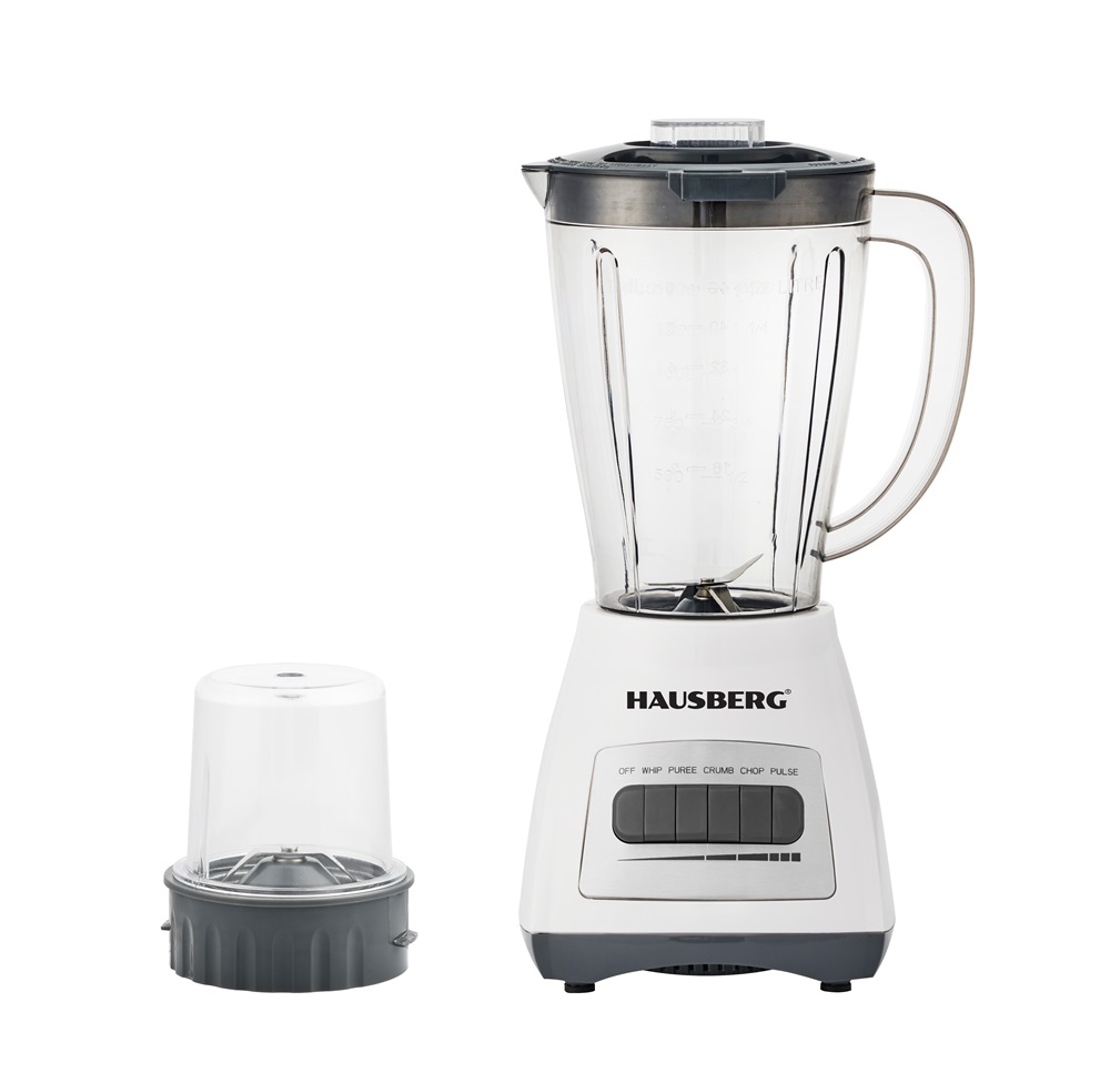Hausberg HB-7770AB 500W fehér 4 sebességes turmixgép műanyag kancsóval, réz motorral