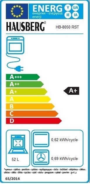 Hausberg HB-8050RST bézs, rusztikus, beépíthető, sütőtér:57L, grill, légkeveréses sütő