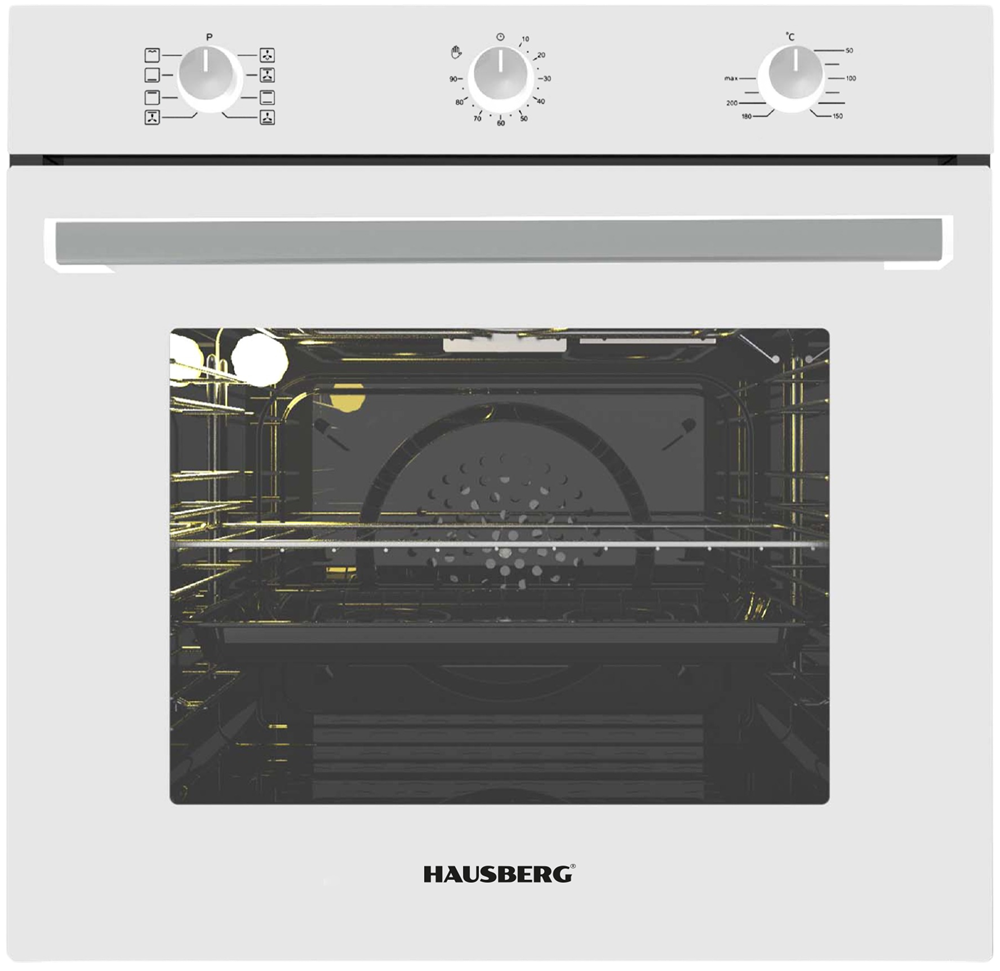 Hausberg HB-8053AB fehér, beépíthető, sütőtér:71L, grill, légkeveréses sütő