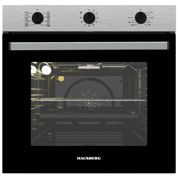 Hausberg HB-8053IN inox, beépíthető, sütőtér:71L, grill, légkeveréses elektromos sütő