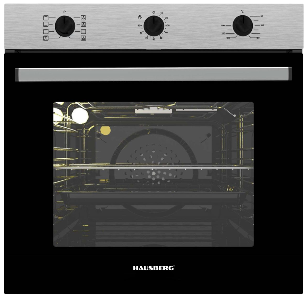Hausberg HB-8053IN inox, beépíthető, sütőtér:71L, grill, légkeveréses elektromos sütő