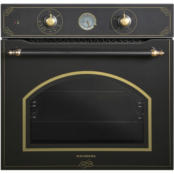 Hausberg HB-8055RST fekete-arany, rusztikus, beépíthető, sütőtér:57L, grill, légkeveréses sütő