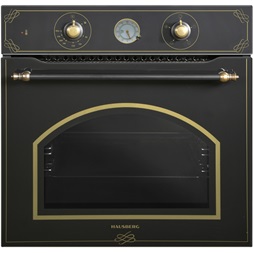 Hausberg HB-8055RST fekete-arany, rusztikus, beépíthető, sütőtér:57L, grill, légkeveréses sütő