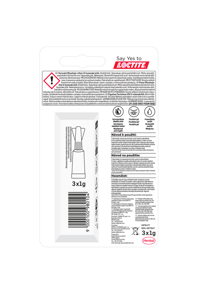 Henkel Loctite Super Bond Power Gél Mini Trio 3x1g pillanatragasztó
