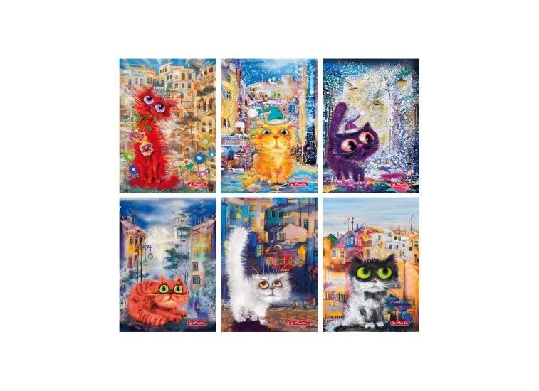 Herlitz Crazy Cats PP A5 60lapos kockás füzet