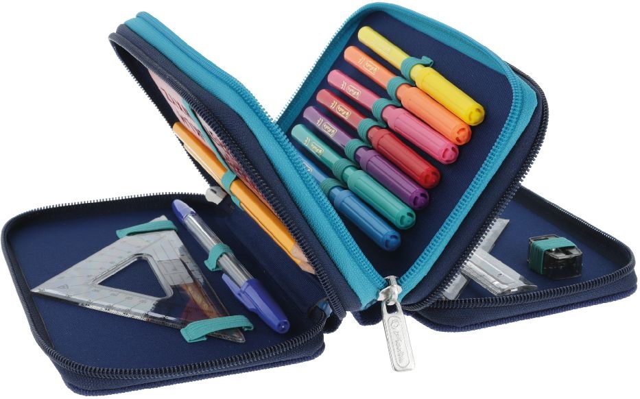 Herlitz Deep Ocean 3 emeletes 31 részes töltött  tolltartó