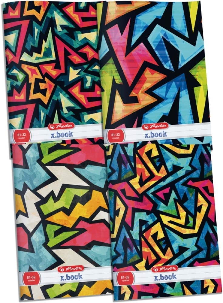 Herlitz Neon Art A4 81-32 vonalas füzet