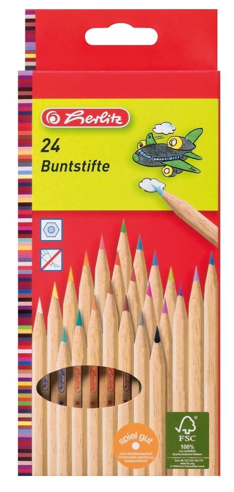 Herlitz natúrfa 24db-os vegyes színű színes ceruza készlet