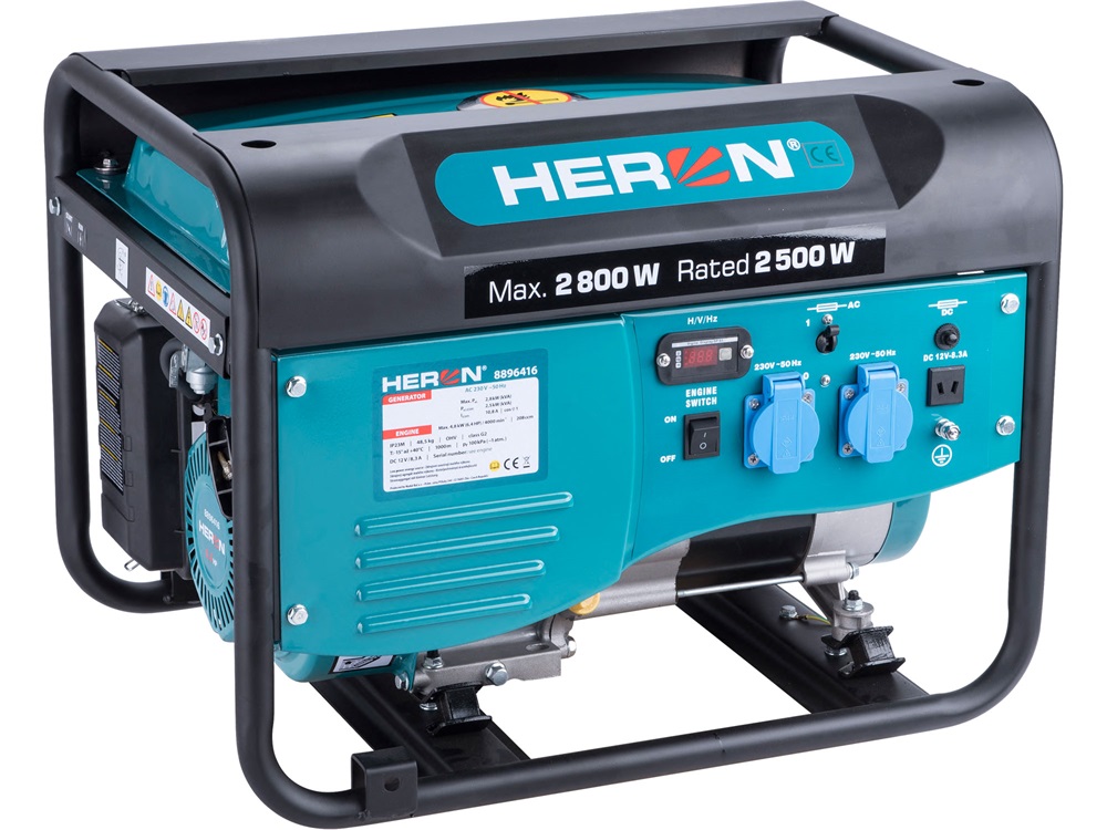 Heron max 2600 VA, egyfázisú benzinmotoros áramfejlesztő